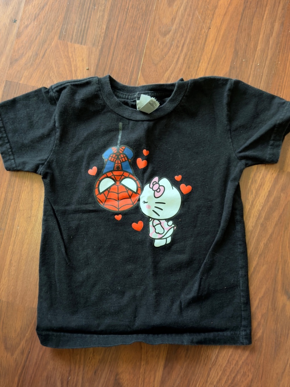 Hello Kitty x Spider-Man Kids Black Graphic Tee